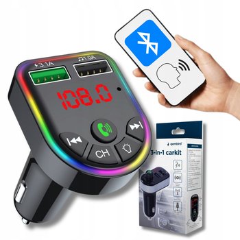 Transmiter Bluetooth FM MP3 Szybka Ładowarka 3.1A USB Zestaw Głośnomówiący - Gembird