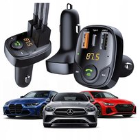 Transmiter Fm Bluetooth Bt z Ładowarką samochodową 5.0 2X Usb A 1X Usb C Microsd B301 USB TYP C Szybkie ładowanie zestaw głośnomówiący 36W USB-C PD 20W QC3.0 muzyka z telefonu w aucie