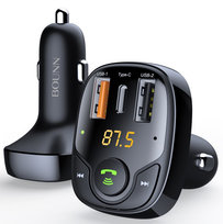 Transmiter FM +  ładowarka samochodowa QC 3.0 +USB C 3A PD18W +USB 1A