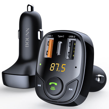 Transmiter FM +  ładowarka samochodowa QC 3.0 +USB C 3A PD18W +USB 1A - Inny producent