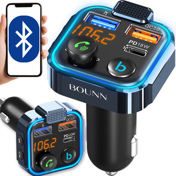 Transmiter FM +  ładowarka samochodowa QC3.0  + PD20W zestaw głośnomówiący - Inny producent