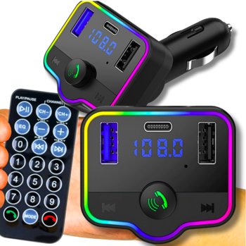 TRANSMITER SAMOCHODOWY BLUETOOTH 5.0 RADIO FM 2 X USB 1 X TYP C PILOT - Inny producent