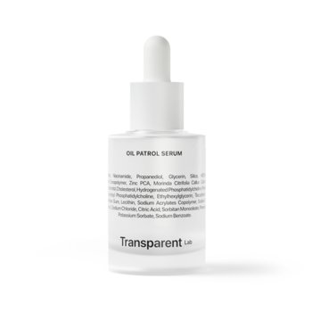 Transparent Lab Oil Patrol Serum 30 ml | Matujące serum do twarzy z niacynamidem idealne dla skór tłustych i mieszanych - Transparent Lab