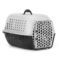 Transporter dla kota psa królika do 7 kg klatka transportowa 48x33x27 cm szaro-czarna Springos