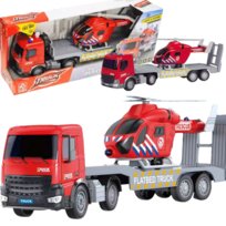 Transporter Samochodowy Z Helikopterem Ciężarówka Efekty Świetlne Dźwiękowe