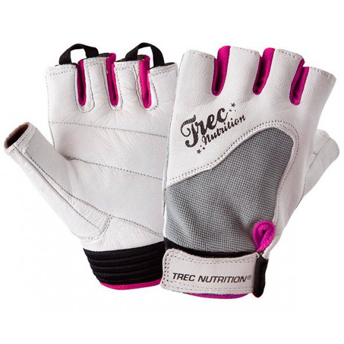 TREC GLOVES LADIES WHITE śliczne Rękawice Na Siłownię Damskie treningowe do podnoszenia sztangi hantli| rozm. XS