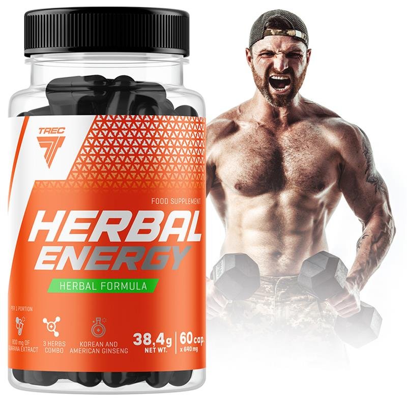 Trec Herbal Energy 60Kaps. Pobudzenie Siła Energia Guarana