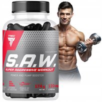 Trec Saw 120 Kaps Pre-Workout Siła Energia Kofeina S.A.W. Przedtreningówka Trec