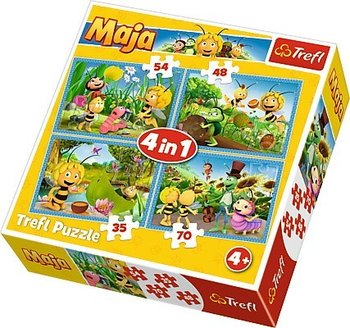 Trefl, Pszczółka Maja, puzzle 4w1 Przygody Pszczółki Mai