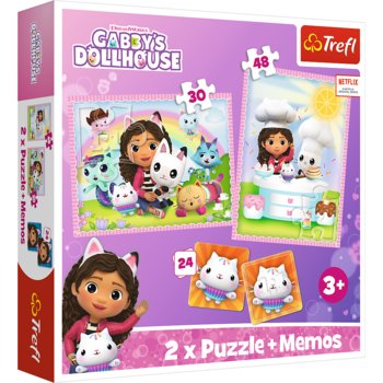 Trefl, Puzzle, 2w1 + memos, Gabi z Kocim Przyjacielem, 30/48 el. - Trefl