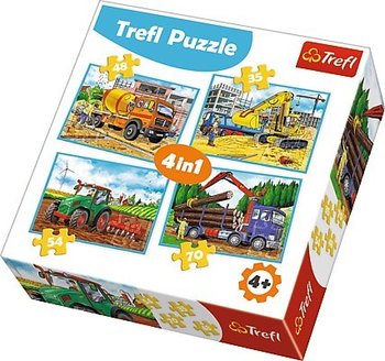 Trefl, puzzle 4w1 Duże maszyny budowlane - Trefl