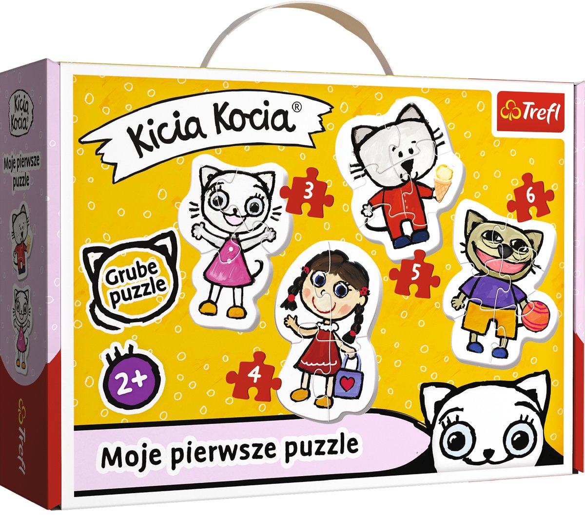 Trefl, puzzle, Baby Classic, Wesoła Kicia Kocia, 3/4/5/6 el.-Zdjęcie-0