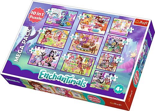 Trefl, puzzle, Bajki, Enchantimals, 10w1