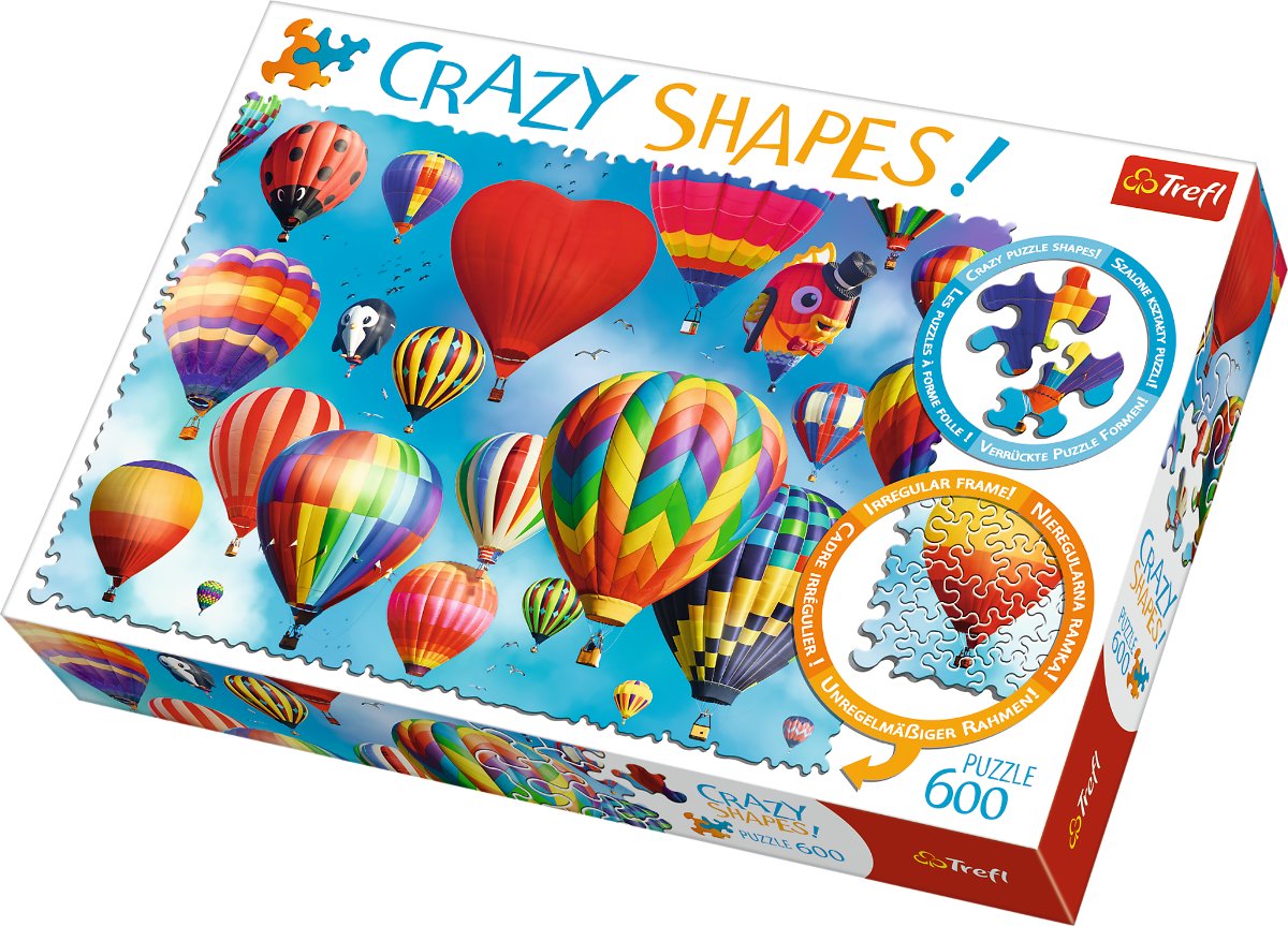 Trefl, puzzle, Crazy Shapes, Kolorowe balony, 600 el.