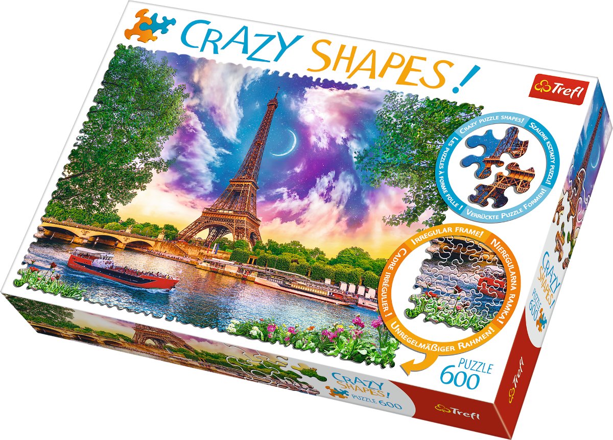 Trefl, puzzle, Crazy Shapes, Niebo nad Paryżem, 600 el.