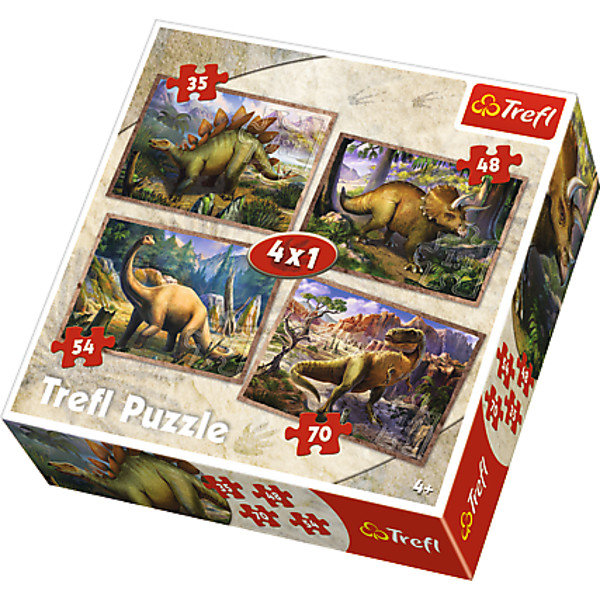 Trefl, puzzle, Dinozaury, 35/48/54/70 el.