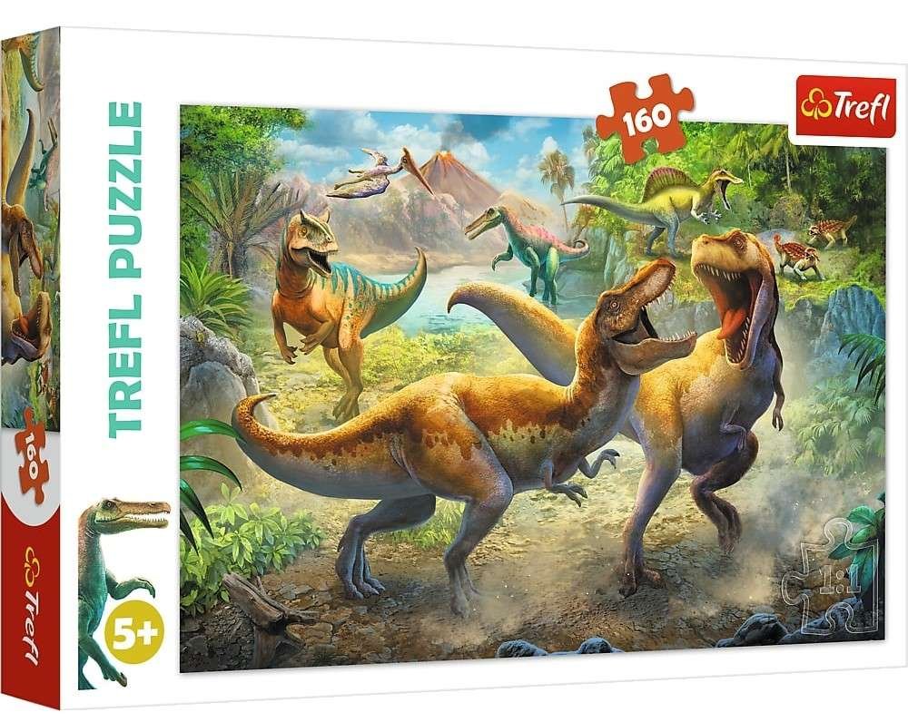 TREFL PUZZLE DINOZAURY Walczące Tyranozaury 160 elementów-Zdjęcie-0