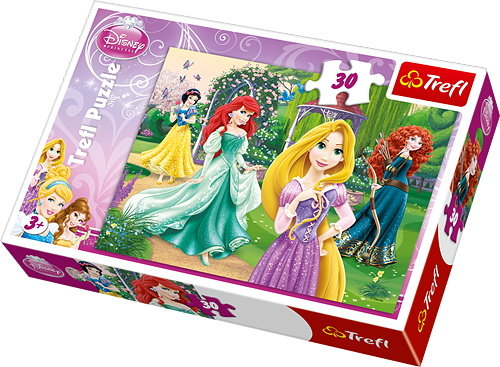 Trefl, puzzle, Disney, Roszpunka, Merida, Arielka i Śnieżka, 30 el.