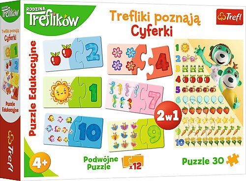 Фото - Пазли й мозаїки Trefl , puzzle, edukacyjne Trefliki poznają cyferki, 30 el. 