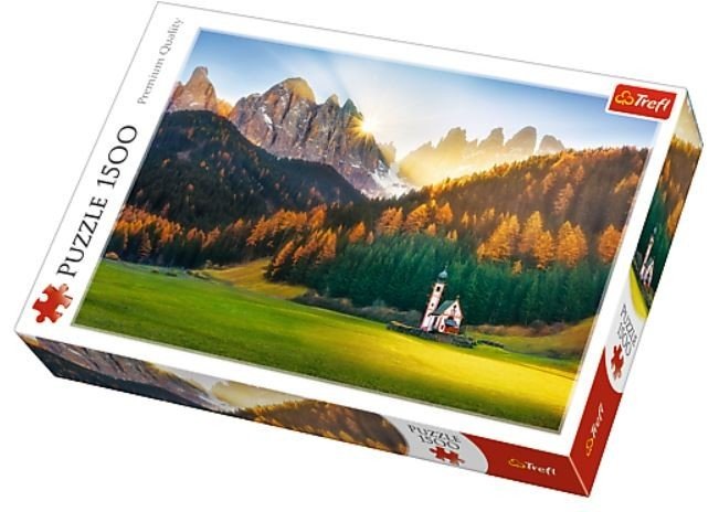 Trefl, puzzle, Kościołek w Dolomitach, 1500 el.