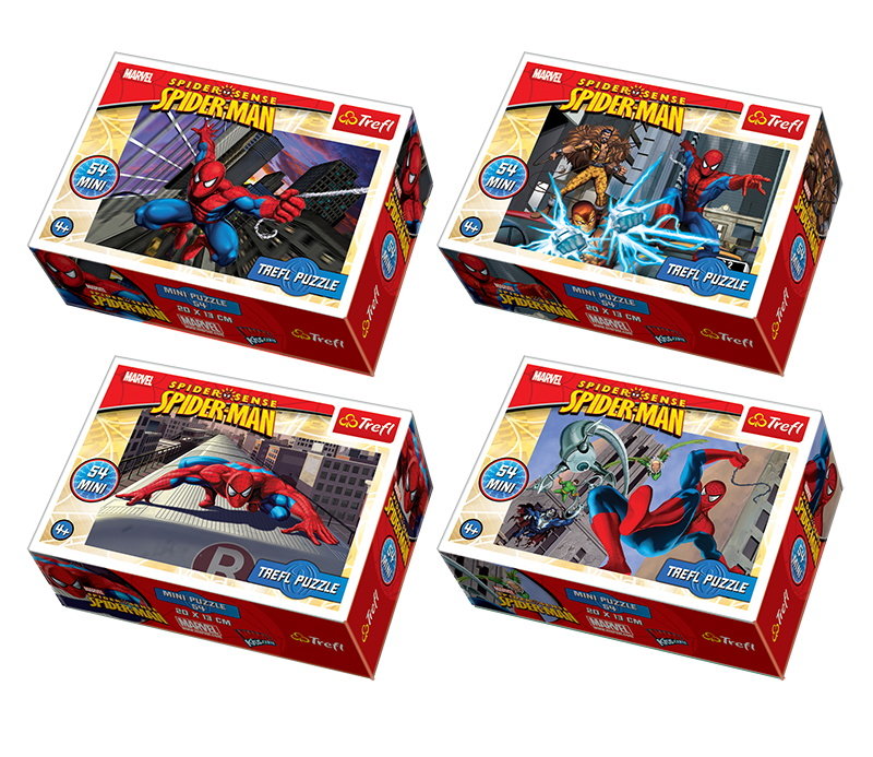 Trefl, puzzle, Marvel, mini Spider-Man, 54 el.
