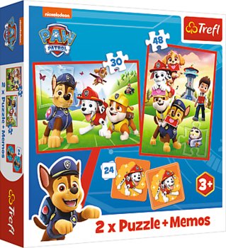 Trefl, puzzle, + Memos PSI PATROL Psia Ekipa W Akcji, 30/48 el. - Trefl