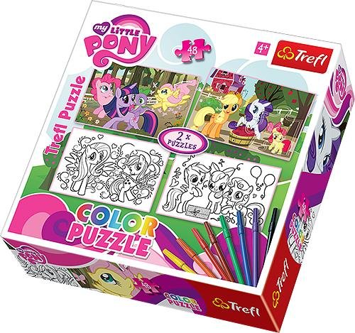 Trefl, puzzle, My Little Pony, do kolorowania, 2x48 el.