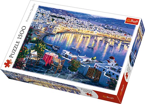 Trefl, puzzle, Mykonos o zachodzie słońca, 1500 el.