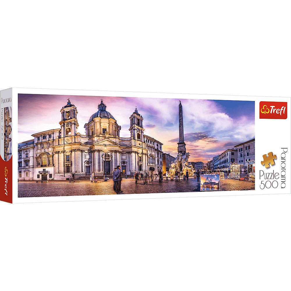 Trefl, puzzle, panormiczne Piazza Navona, Rzym, 500 el.