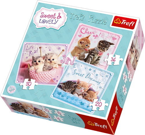 Trefl, puzzle, Słodkie kotki, 20/36/50 el.