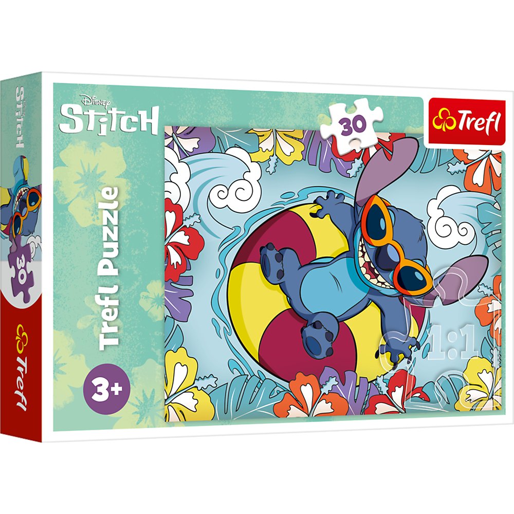 Trefl, Puzzle Standard dla dzieci, Lilo & Stitch na wakacjach, 30 el ...