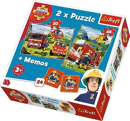 Trefl, puzzle, Strażak Sam, Strażacy w akcji z memory, 30/48 el.