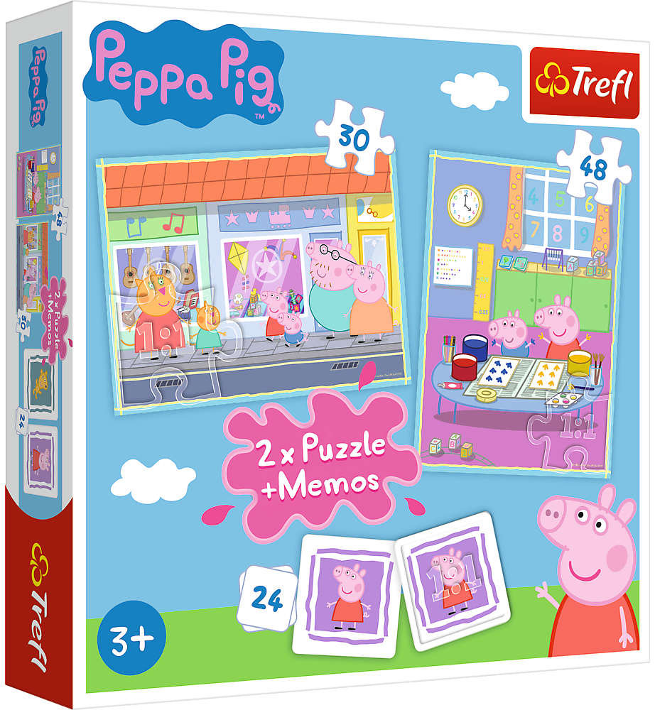 Trefl, puzzle, Świnka Peppa, Dzień Peppy, 30/48 el.