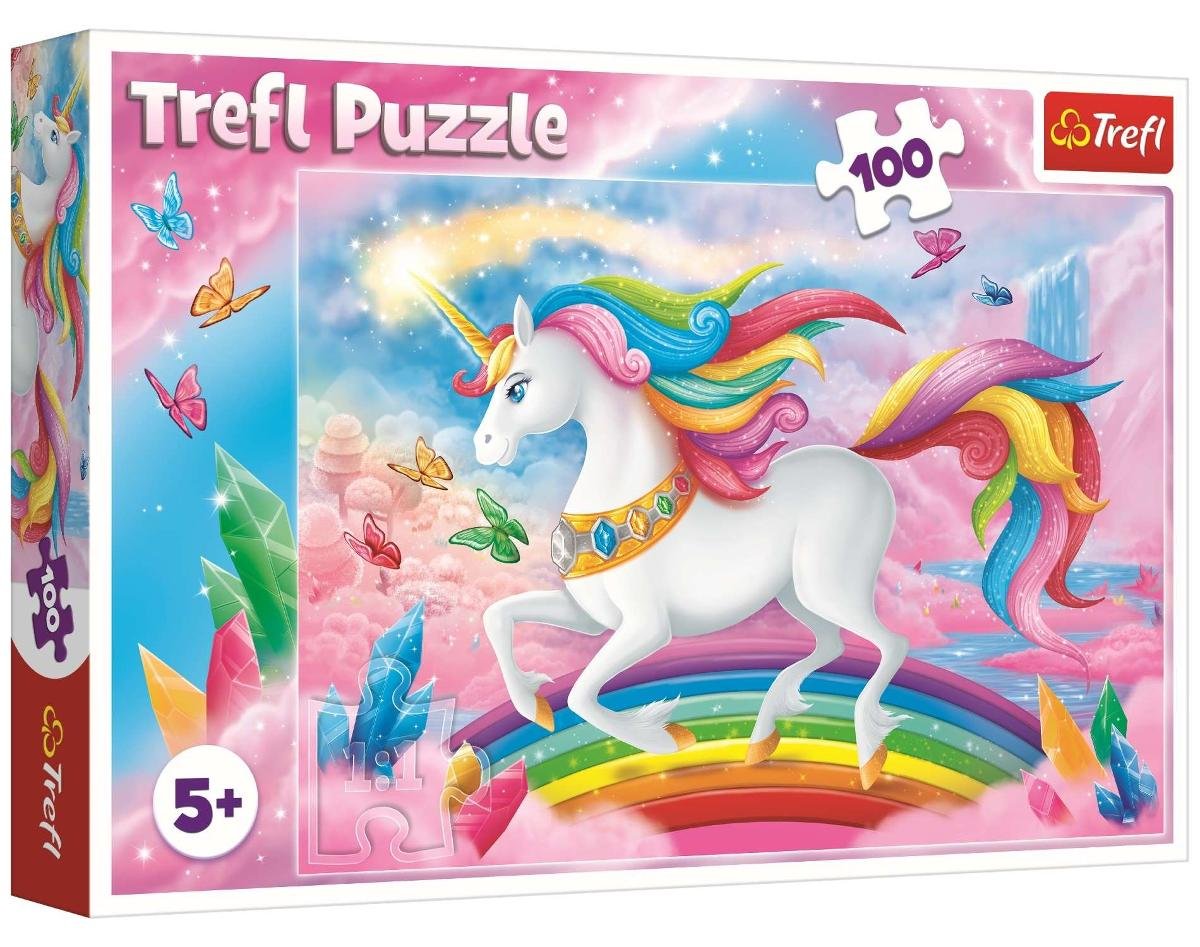 Trefl, puzzle, W kryształowym świecie jednorożców, 100 el.
