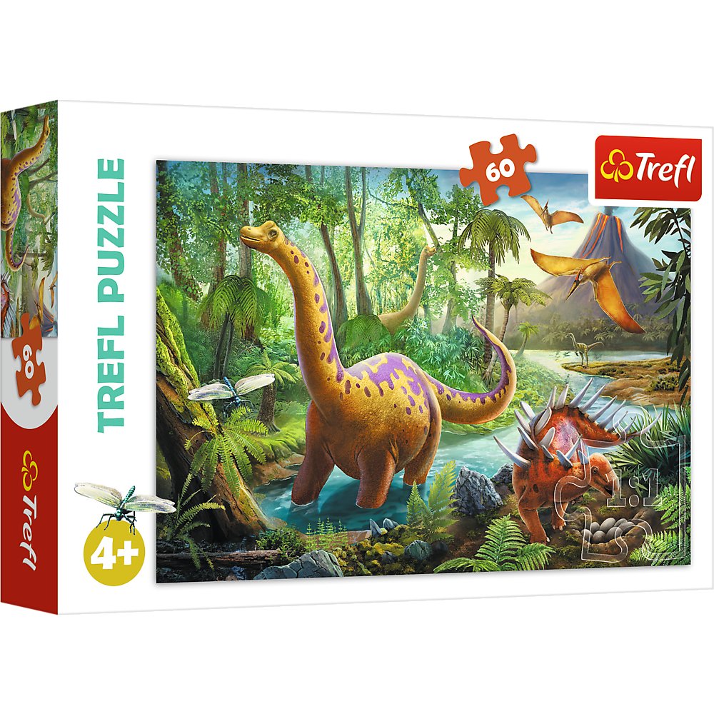 Trefl, puzzle, Wędrówki dinozaurów, 60 el.