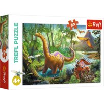 Trefl, puzzle, Wędrówki dinozaurów, 60 el. Trefl