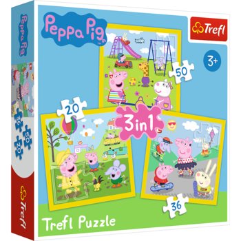 Trefl, puzzle, Wesoły dzień Peppy, 20/36/50 el. - Trefl