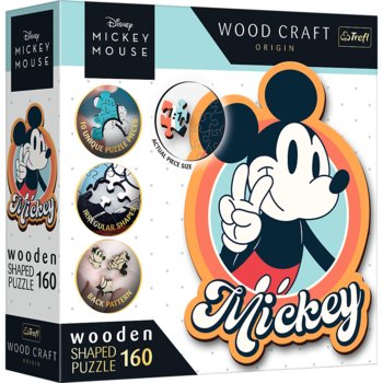Trefl, Puzzle, Wood Craft, Retro Myszka Mickey, 160 el. - Trefl