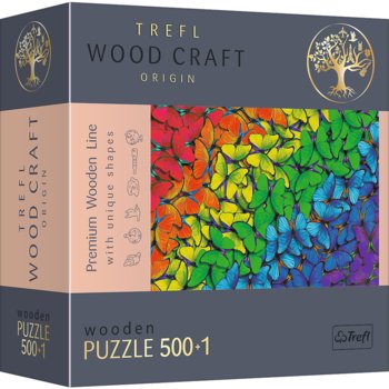 Trefl, Puzzle Wood Craft Tęczowe motyle, 501 el. - Trefl