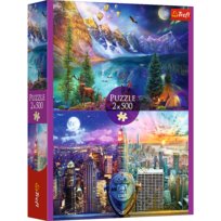 Trefl, puzzle, wycieczka po Ameryce, 2x500 elementów Trefl