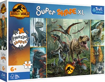 Trefl, puzzle, XL Super Shape, Niezwykłe dinozaury, 160 el. - Trefl