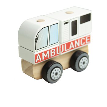 Trefl, Zabawka drewniana, Ambulance, 61768 - Trefl
