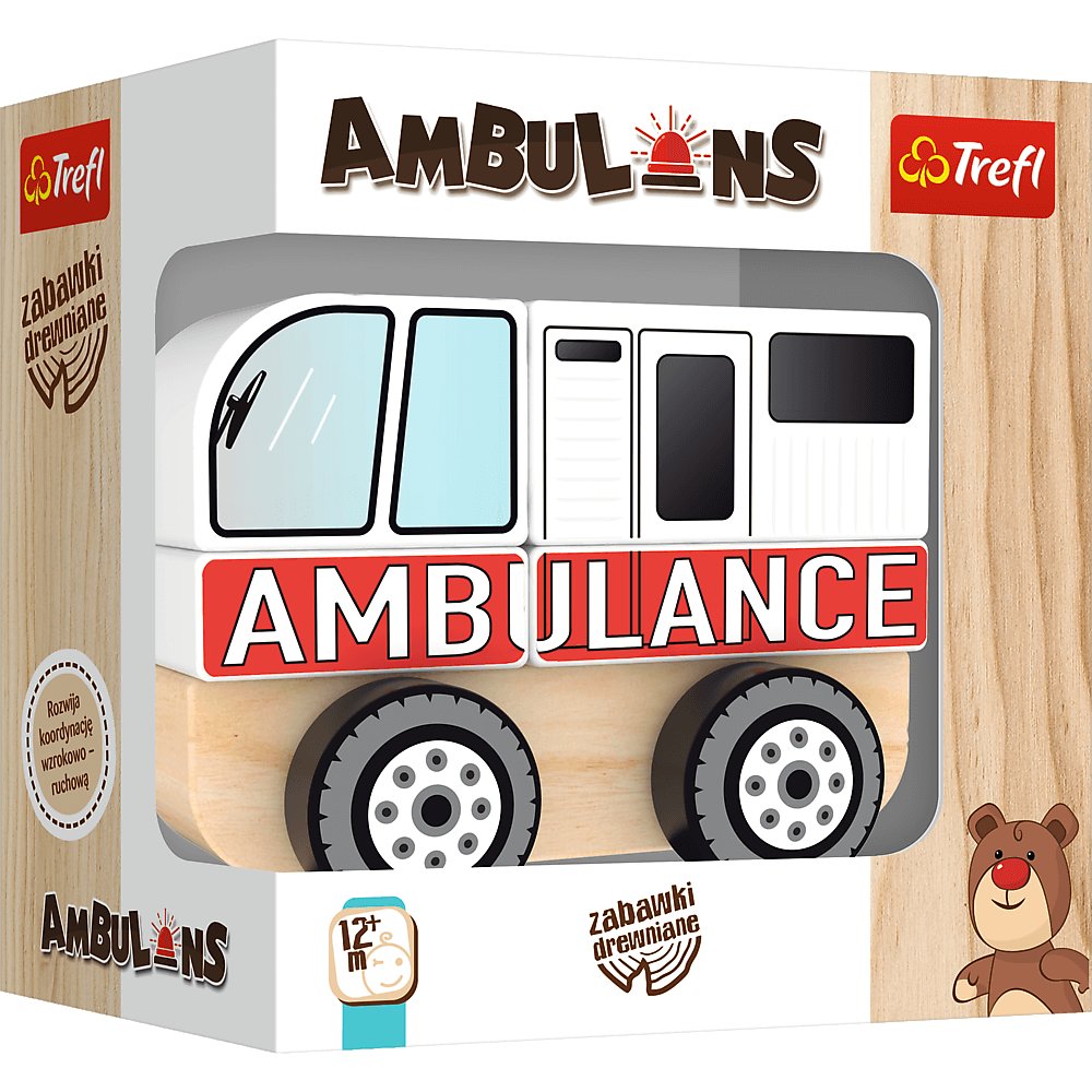 Trefl, zabawka drewniana Ambulans