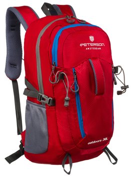 Trekkingowy plecak unisex Peterson lekki pojemny sportowy outdoor plecak 30L, czerwony niebieski - Peterson