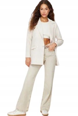 Trendyol TRENDYOL BEOŻWA MARYNARKA JEDNORZĘDOWA Z KLAPAMI DŁUGI RĘKAW 40 5BA