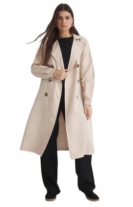 Trendyol TRENDYOL BEŻOWY PŁASZCZ KLASYCZNY JEDNORZĘDOWY Z KLAPAMI 42 5AA