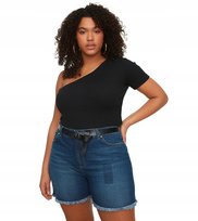 TRENDYOL CZARNA BLUZKA DAMSKA ASYMETRYCZNA PLUS SIZE 50 6BA Trendyol