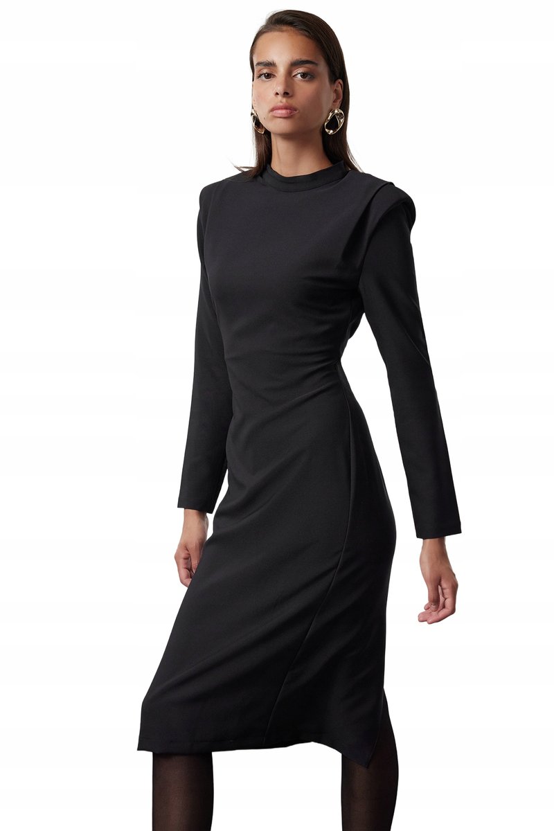 Trendyol TRENDYOL CZARNA OŁÓWKOWA SUKIENKA Z DŁUGIM RĘKAWEM 38 5_A