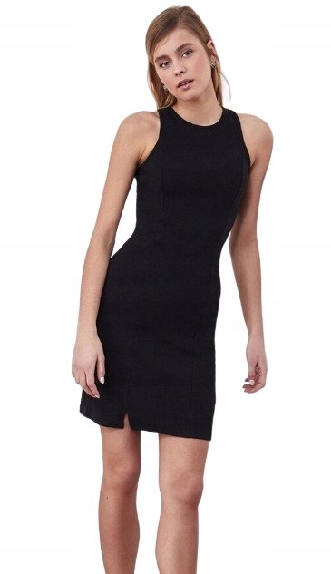 Trendyol TRENDYOL CZARNA PROSTA SUKIENKA NA RAMIĄCZKACH MINI Z BAWEŁNY 34 5BA