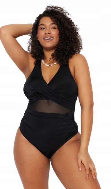 Trendyol TRENDYOL CZARNY JEDNOCZĘŚCIOWY STRÓJ KĄPIELOWY Z SIATECZKĄ 44 5_A